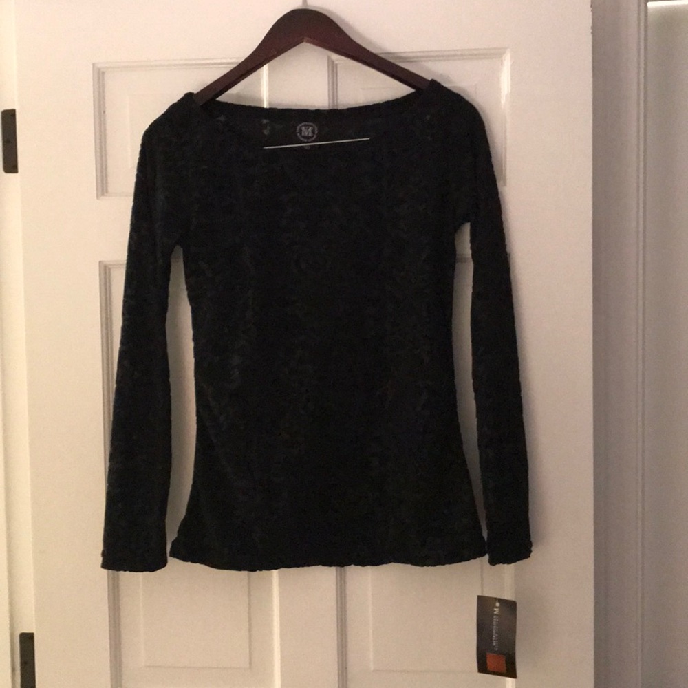 Velvet slim fit shirt with lace detailing